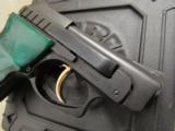 Taurus PT22 Blued with Gold Accents Green Grips .22 LR - 5 of 9