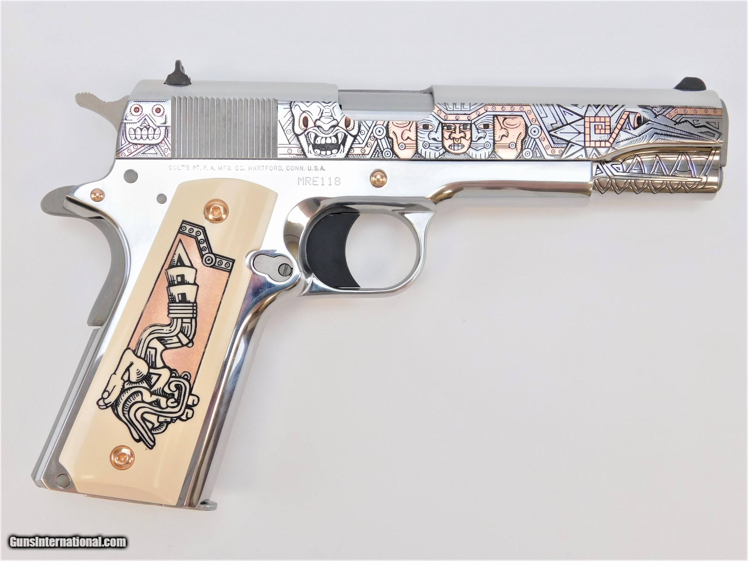 Colt 24k Rose Gold Mexican Heritage 1911 38 Super Talo Limited Edition