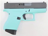 Glock G43 USA 9mm Luger 3.39" Robins Egg Blue / Black UI4350201REB - 1 of 2