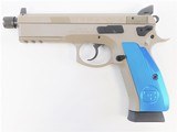 CZ-USA 75 SP-01 Tactical Supressor-Ready 9mm 5.2" Urban Grey / Blue Grips - 2 of 2