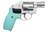 Smith & Wesson 642 CT Lasergrips .38 Spl 1.875" SS Robins Egg Blue 12555 - 1 of 2