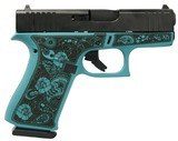 Glock G43X Tiffany Blue Custom Engraved 9mm 3.41" GLPX4350201GRFP - 1 of 2