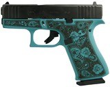 Glock G43X Tiffany Blue Custom Engraved 9mm 3.41" GLPX4350201GRFP - 2 of 2
