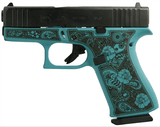 Glock G43X Tiffany Blue Custom Engraved 9mm 3.41