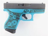 Glock G43 Tiffany Blue Custom Engraved 9mm 3.4