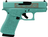 Glock G43X Tiffany Blue Custom Engraved 9mm 3.41