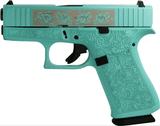 Glock G43X Tiffany Blue Custom Engraved 9mm 3.41