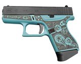 Glock G43 Tiffany Blue Custom Engraved 9mm 3.4