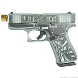 Glock G43X Liberty or Death Custom Engraved 9mm 3.41