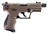 Walther P22 Q Tactical FDE .22 LR 3.42