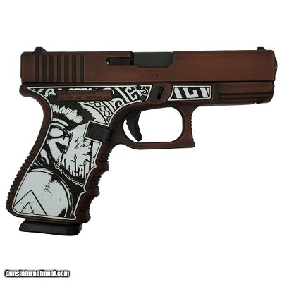 Glock G19 Gen 3 Spartan Engraved Distressed Bronze 9mm 4.01