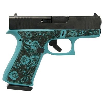 Glock G43X Tiffany Blue Custom Engraved 9mm 3.41