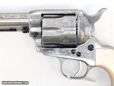 Taylor`s & Co. Cattleman White Floral Engraved .357 Tuned 4.75