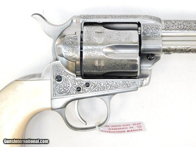 Taylor`s & Co. Cattleman White Floral Engraved .357 Tuned 4.75