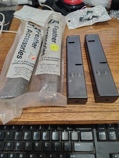 Feather AT9 parts and magazine lot