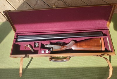 Ogden-Smith-Hussey. Side lock. 12 GA. SLE. SxS. Nitro. Original Case. - Image 13 of 14