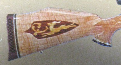 Weatherby MK V Custom Deluxe in 300 WBY MAG.. Carved Mesquite Stock with Inlays - Image 12 of 15