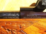 Weatherby MK V Custom Deluxe in 300 WBY MAG.. Carved Mesquite Stock with Inlays - Image 9 of 15