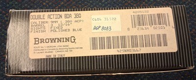 Browning BDA Double Action 380acp 3in with Box - Image 9 of 9