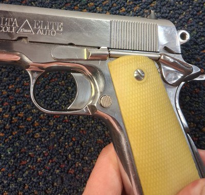 Early Colt Government 1911 10mm Delta Elite Bright Stainless 5in Barrel with Box No Original Grips - Image 8 of 8