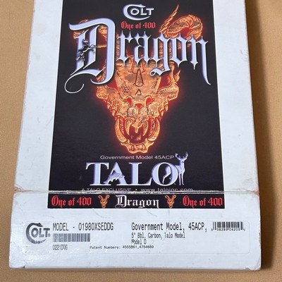 Colt Dragon TALO Government Model .45 ACP – One of 400 – Carbon Blue – Unfired in Box - Image 13 of 15