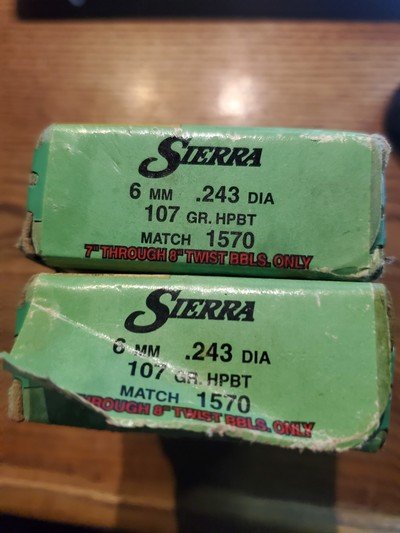 Sierra 6mm/.243 107gr BTHP Match