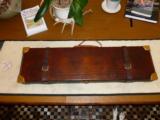 Vintage English Oak And Leather Shotgun Case - 1 of 9