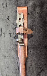 WW2 1941 Johnson Automatic Original Bayonet with leather Scabbard. - Image 11 of 12