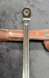 WW2 1941 Johnson Automatic Original Bayonet with leather Scabbard. - Image 9 of 12