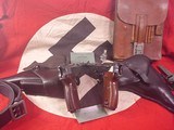 PAIR OF 2 P-38 1943
CYQ SPREEWERK 9MM WITH CONSECUTIVE SER NUMBERS AND HOLSTERS AND BELTS - 12 of 20