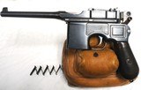 German Mauser C-96New Safety “Broomhandle” in 7.63x25 cal in excellent condition with accessories - 2 of 15