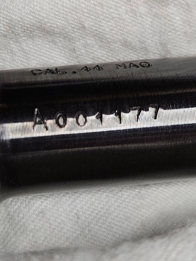 Extremely Rare Factory Mateba 6 Unica 8" Blued .44 Mag Threaded Barrel + Upper Assembly + OEM Compensator - Like New Hunter Upgrade - Image 12 of 15