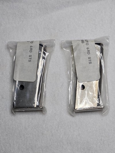 Pair (2) Autauga Arms AUT6M MKII .32 ACP 6-Round Factory Stainless Magazines - NEW in Package - Image 2 of 3