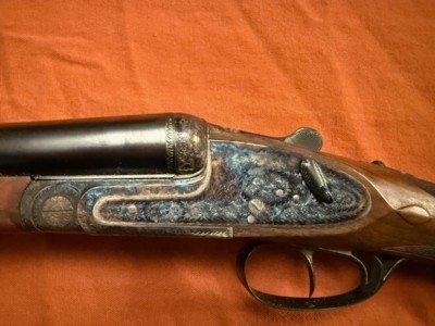 12 ga. Union Armera Model 215 "Orvis Custom", side by side shotgun, 25" barrels, Engraved, Spain - Image 4 of 6