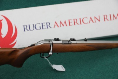 Ruger American Rimfire stainless walnut 17 HMR in box - Image 1 of 11