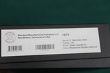 Standard Arms Manufacturing 1911A1 45 ACP case colored engraved ANIB - Image 9 of 10