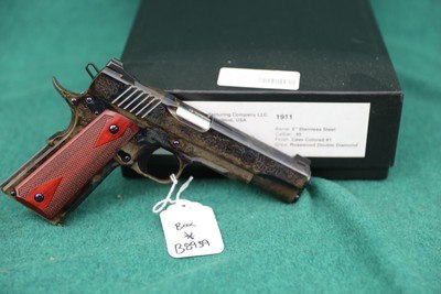 Standard Arms Manufacturing 1911A1 45 ACP case colored engraved ANIB - Image 1 of 10
