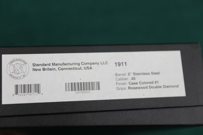 Standard Arms Manufacturing 1911A1 45 ACP case colored engraved ANIB - Image 9 of 10