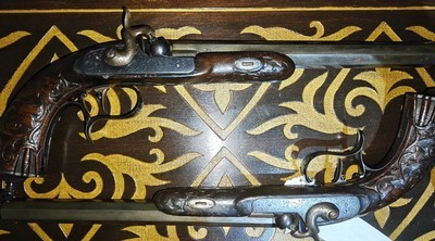 A Fine Cased Pair of 19th Century French Percussion Duelling / Target Pistols – Serial No. 18477 - Image 1 of 12