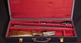 Krieghoff Neptun Primus Hand-detachable Sidelock Drilling 12 x 12 x 7x65r w/ .222 Rem insert bl., S&B 3-12x42 scope in claw mts., Cased - 22 of 23