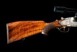Krieghoff Neptun Primus Hand-detachable Sidelock Drilling 12 x 12 x 7x65r w/ .222 Rem insert bl., S&B 3-12x42 scope in claw mts., Cased - 4 of 23