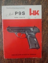 Excellent HECKLER & KOCH, Model P9S "Combat", cal 9mm Luger, Semi-auto Pistol with German Manual - 13 of 14