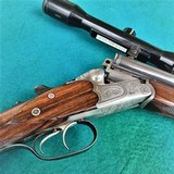 Top West German-made J.P. SAUER & SOHN "Drilling". cal 7x57R/2x16ga, Model 3000, with HENSOLDT 4x32 scope on claw mounts - 1 of 15