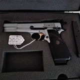 Like-New, 2-Tone Silver-Chrome & Black Finish BOWNING "High-Power", 9mm Luger, with golden Trigger & Target Sight in original Case with Acce - 7 of 15