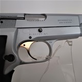 Like-New, 2-Tone Silver-Chrome & Black Finish BOWNING "High-Power", 9mm Luger, with golden Trigger & Target Sight in original Case with Acce - 14 of 15