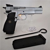 Like-New, 2-Tone Silver-Chrome & Black Finish BOWNING "High-Power", 9mm Luger, with golden Trigger & Target Sight in original Case with Acce - 5 of 15