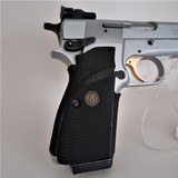 Like-New, 2-Tone Silver-Chrome & Black Finish BOWNING "High-Power", 9mm Luger, with golden Trigger & Target Sight in original Case with Acce - 13 of 15