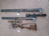 MERKEL Model 200E O/U Shotgun 16/70ga with an O/U Rifle 7x65R– Shot 16/70 Exchange Barrel
and Hensoldt 1.5-6x42 Scope
on quick release claw mounts - 1 of 15