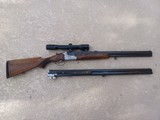 MERKEL Model 200E O/U Shotgun 16/70ga with an O/U Rifle 7x65R– Shot 16/70 Exchange Barrel
and Hensoldt 1.5-6x42 Scope
on quick release claw mounts - 3 of 15
