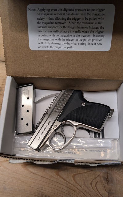 Seecamp LWS380 – Exceptional, Like New in Box – Complete Factory Package with Two Magazines, Manual & Extra Springs - Image 1 of 9